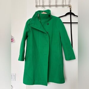 J. Crew Vibrant Green Trench Coat